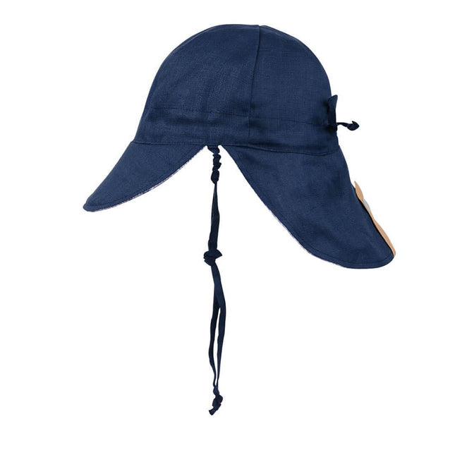 Bedhead Reversible Baby Flap Sun Hat-Norman/Indigo S-1875027479392030720