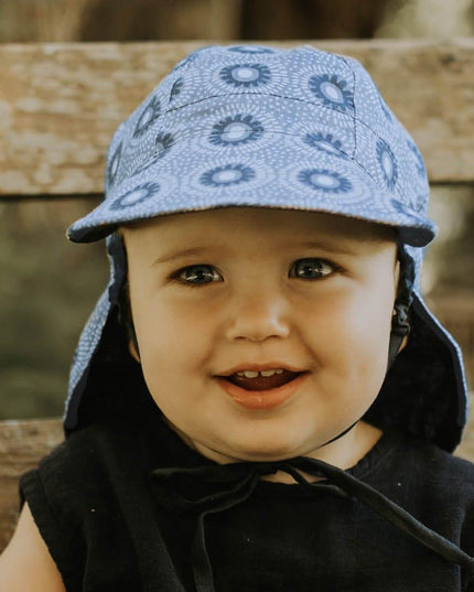 Bedhead Reversible Baby Flap Sun Hat-Norman/Indigo S-1875027479392030724