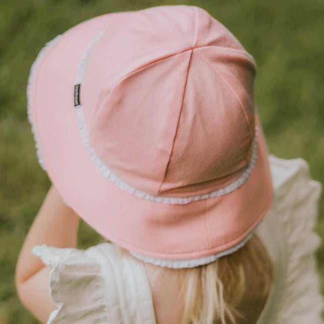Bedhead Toddler Bucket Hat - Blush Ruffle Trim L-1875027489705824258