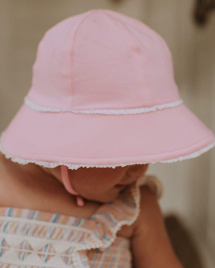 Bedhead Toddler Bucket Hat - Blush Ruffle Trim M-1875027489567412227