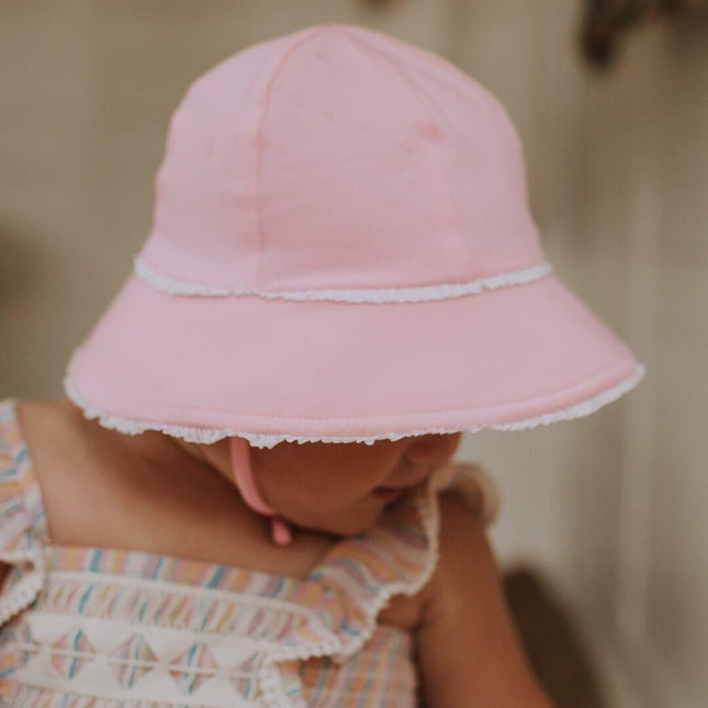 Bedhead Toddler Bucket Hat - Blush Ruffle Trim M-1875027489567412227