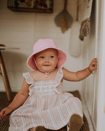 Bedhead Toddler Bucket Hat - Blush Ruffle Trim L-1875027489705824260