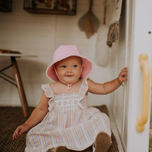 Bedhead Toddler Bucket Hat - Blush Ruffle Trim L-1875027489705824260