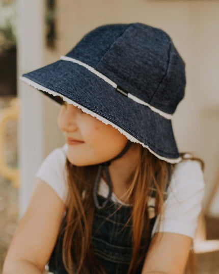 Bedhead Toddler Bucket Hat - Denim Ruffle Trim S-1875027489848430594