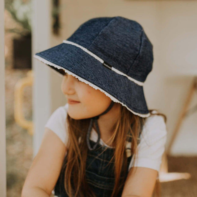 Bedhead Toddler Bucket Hat - Denim Ruffle Trim S-1875027489848430594