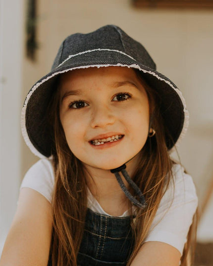 Bedhead Toddler Bucket Hat - Denim Ruffle Trim S-1875027489848430595