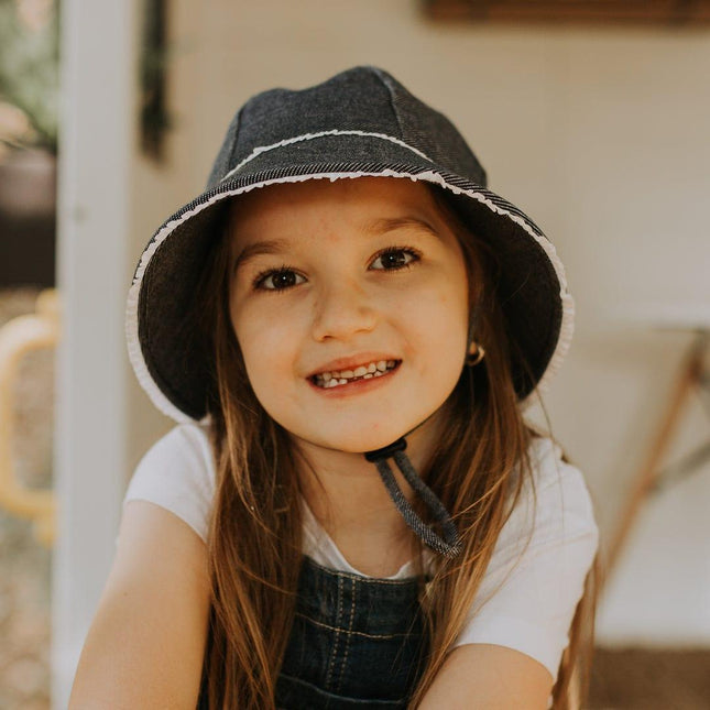 Bedhead Toddler Bucket Hat - Denim Ruffle Trim S-1875027489848430595