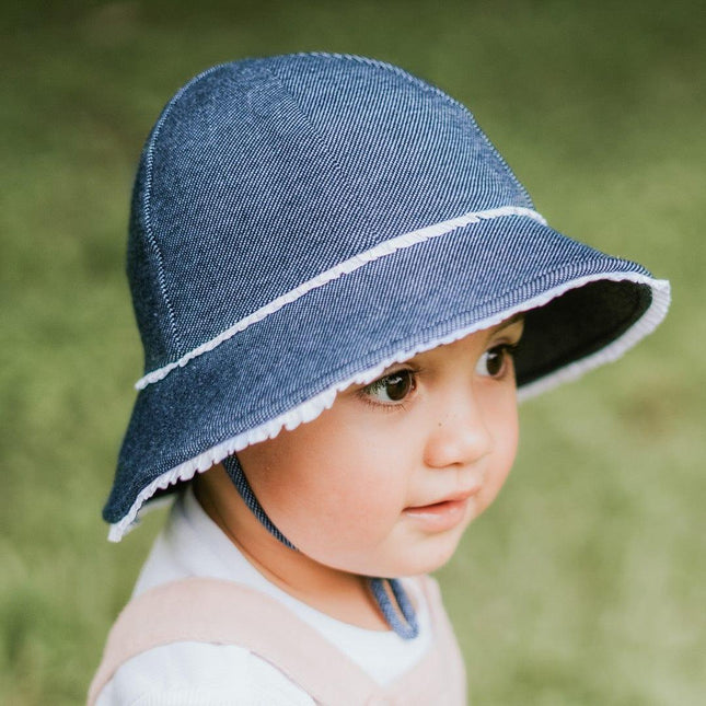 Bedhead Toddler Bucket Hat - Denim Ruffle Trim S-1875027489848430597