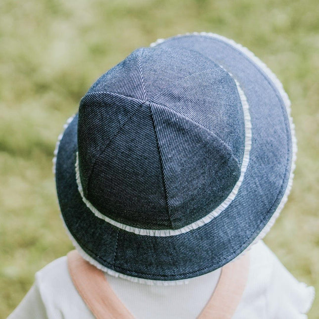 Bedhead Toddler Bucket Hat - Denim Ruffle Trim S-1875027489848430598