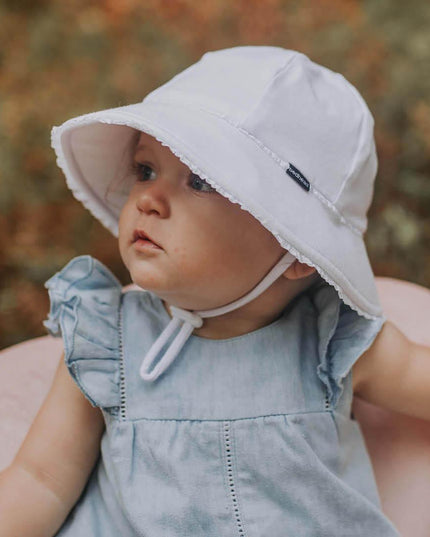 Bedhead Toddler Bucket Hat - White Ruffle Trim S-1875027489995231233