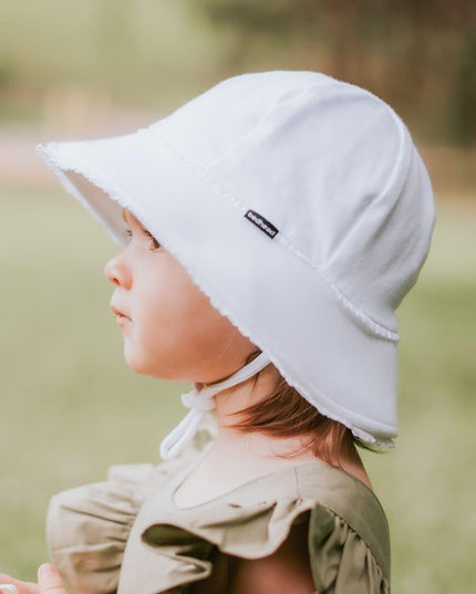 Bedhead Toddler Bucket Hat - White Ruffle Trim S-1875027489995231235