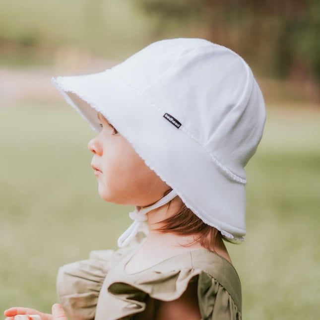 Bedhead Toddler Bucket Hat - White Ruffle Trim S-1875027489995231235