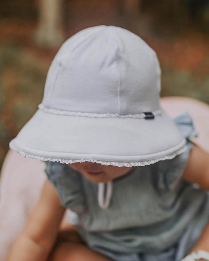 Bedhead Toddler Bucket Hat - White Ruffle Trim S-1875027489995231236