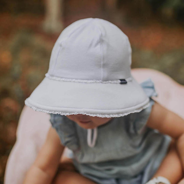 Bedhead Toddler Bucket Hat - White Ruffle Trim S-1875027489995231236