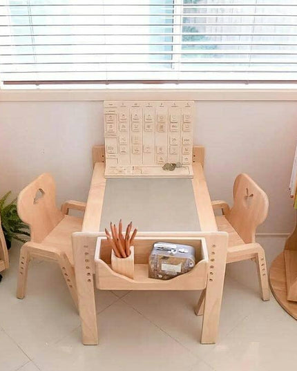 Bunny Tickles Primary Adjustable Table and Chair Set Star-1875027382147092480
