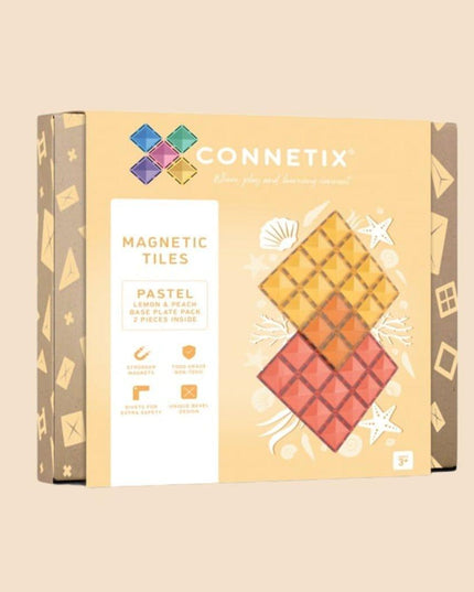 Connetix Tiles 2 Piece Base Plate Lemon - Peach-1875027391961763846