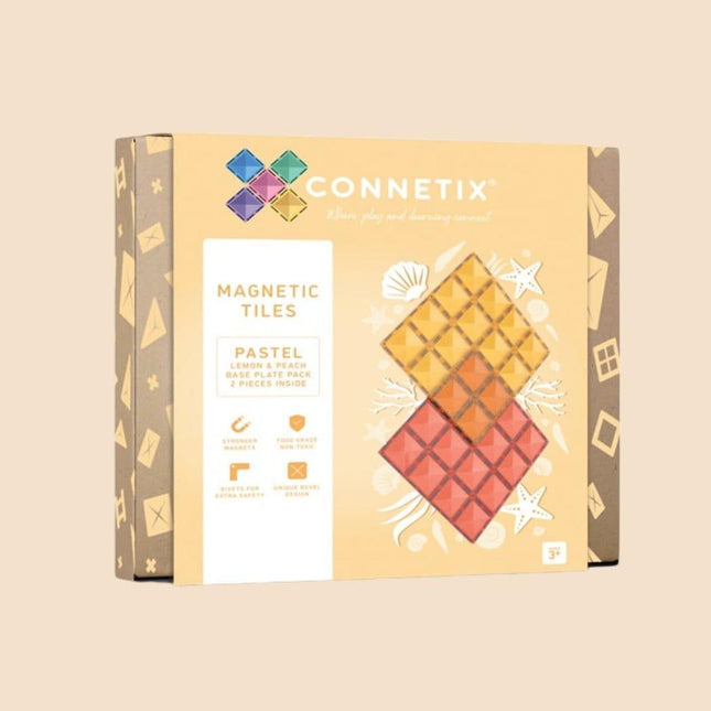 Connetix Tiles 2 Piece Base Plate Lemon - Peach-1875027391961763846