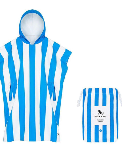 Dock & Bay Adult Poncho Hooded Towel | Cabana Collection | Bondi Blue S-1875027425197428736