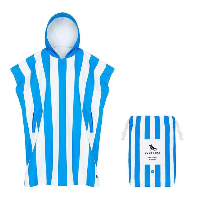 Dock & Bay Adult Poncho Hooded Towel | Cabana Collection | Bondi Blue S-1875027425197428736