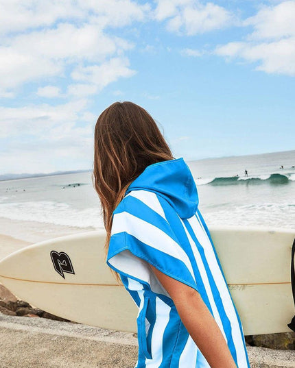 Dock & Bay Adult Poncho Hooded Towel | Cabana Collection | Bondi Blue M-1875027425033850880