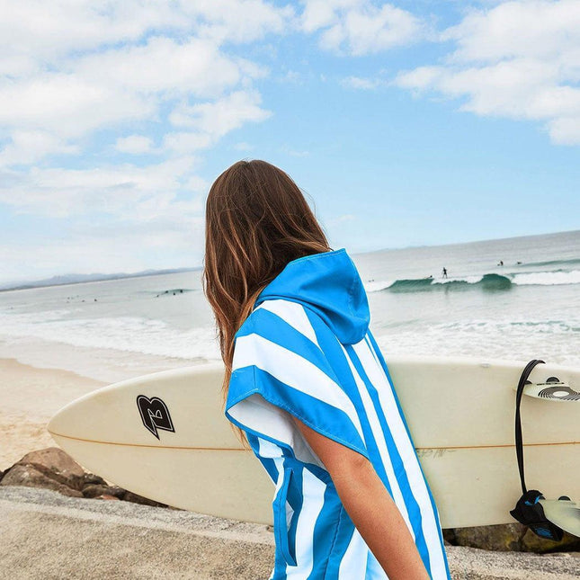 Dock & Bay Adult Poncho Hooded Towel | Cabana Collection | Bondi Blue M-1875027425033850880