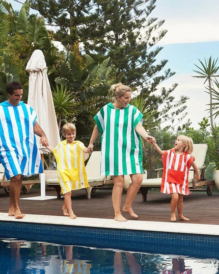 Dock & Bay Adult Poncho Hooded Towel | Cabana Collection | Bondi Blue S-1875027425197428740