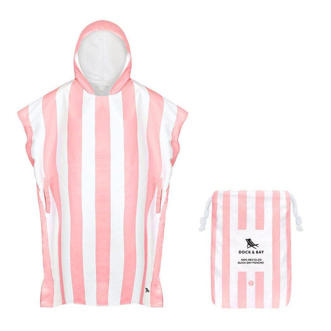 Dock & Bay Adult Poncho Hooded Towel | Cabana Collection | Malibu Pink S-1875027425365200896