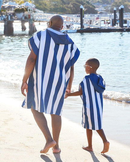 Dock & Bay Adult Poncho Hooded Towel | Cabana Collection | Whitsunday Blue S-1875027425537167361