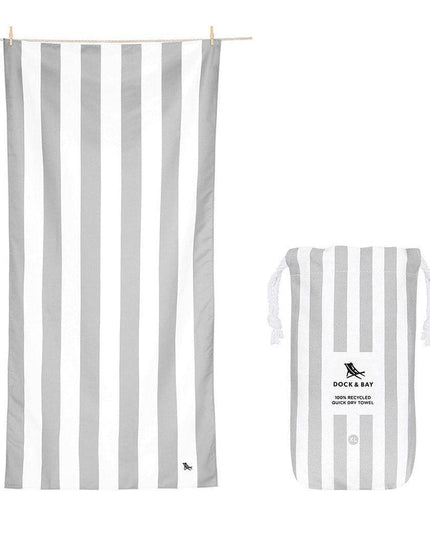 Dock & Bay Beach Towel Cabana Collection XL | Quick Dry | Goa Grey-1875027436102619136