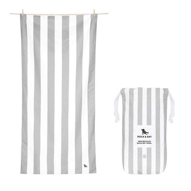Dock & Bay Beach Towel Cabana Collection XL | Quick Dry | Goa Grey-1875027436102619136
