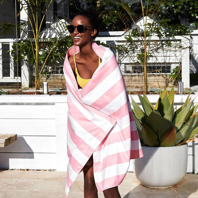 Dock & Bay Beach Towel Cabana Collection XL | Quick Dry | Malibu Pink-1875027436249419777