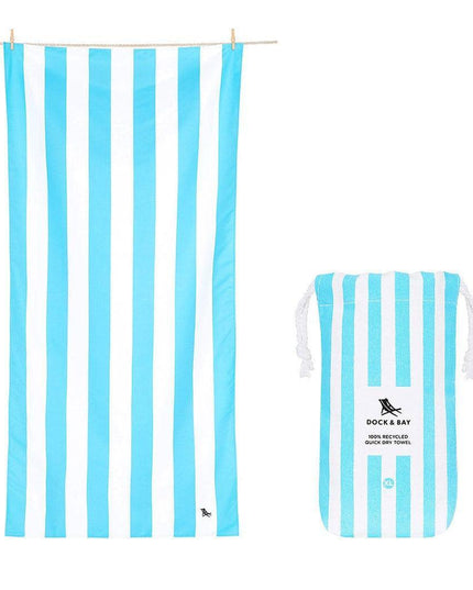 Dock & Bay Beach Towel Cabana Collection XL | Quick Dry | Tulum Blue-1875027435968401408