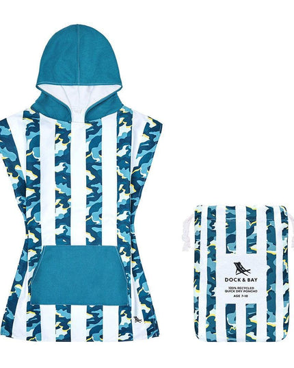 Dock & Bay KIDS Poncho Hooded Towel - Cool Camo XS (2-4yrs)-1875027438862471168