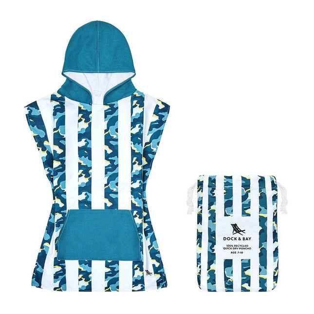 Dock & Bay KIDS Poncho Hooded Towel - Cool Camo XS (2-4yrs)-1875027438862471168