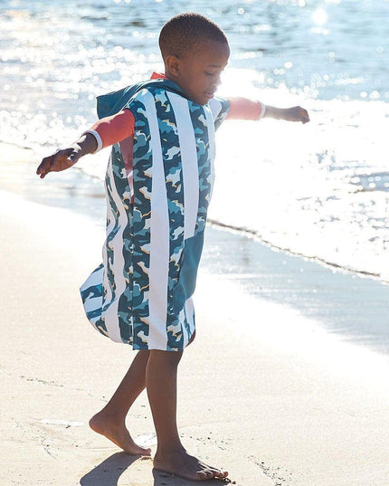 Dock & Bay KIDS Poncho Hooded Towel - Cool Camo XS (2-4yrs)-1875027438862471173