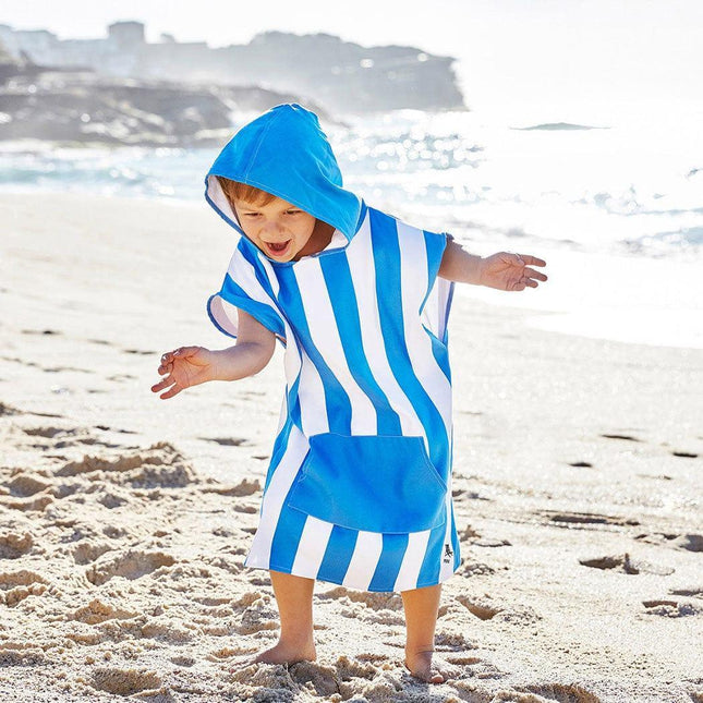 Dock & Bay KIDS Poncho Hooded Towel -Mini Cabana Collection-Bondi Blue XS (2-4yrs)-1875027437990055937