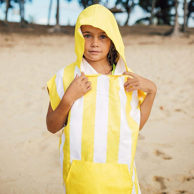 Dock & Bay KIDS Poncho Hooded Towel -Mini Cabana Collection-Boracay Yellow S (4-7yrs)-1875027437700648960
