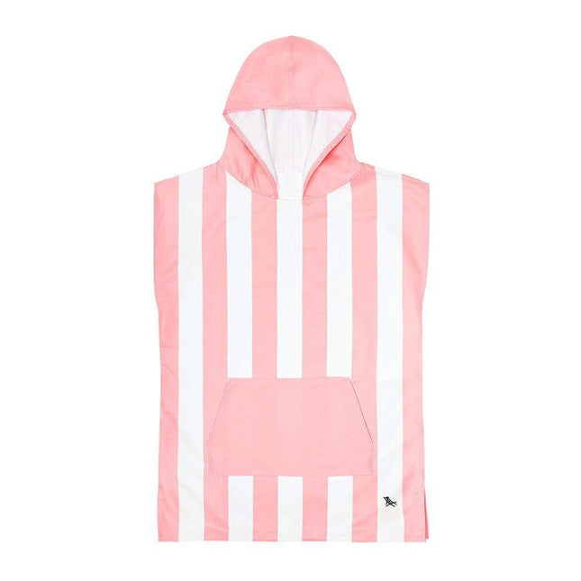Dock & Bay KIDS Poncho Hooded Towel -Mini Cabana Collection-Malibu Pink M (7-10yrs)-1875027437415436290