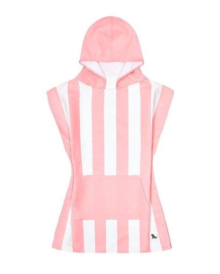 Dock & Bay KIDS Poncho Hooded Towel -Mini Cabana Collection-Malibu Pink M (7-10yrs)-1875027437415436292