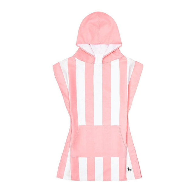 Dock & Bay KIDS Poncho Hooded Towel -Mini Cabana Collection-Malibu Pink M (7-10yrs)-1875027437415436292