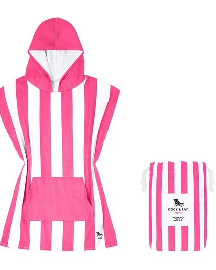 Dock & Bay KIDS Poncho Hooded Towel -Mini Cabana Collection-Phi Phi Pink XS (2-4yrs)-1875027437855838208