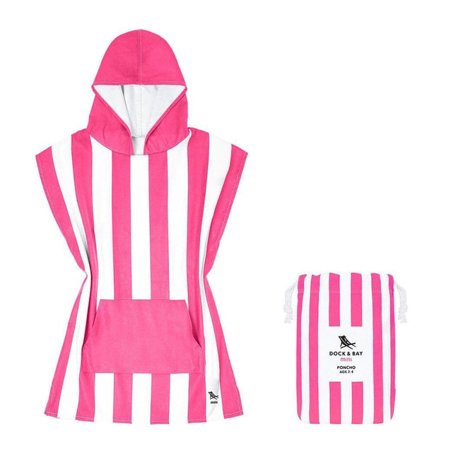 Dock & Bay KIDS Poncho Hooded Towel -Mini Cabana Collection-Phi Phi Pink XS (2-4yrs)-1875027437855838208