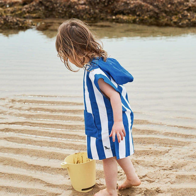 Dock & Bay KIDS Poncho Hooded Towel -Mini Cabana Collection-Whitsunday Blue M (8-10yrs)-1875027437558042624