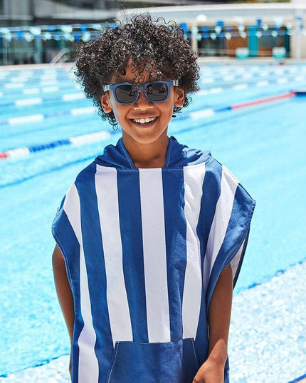 Dock & Bay KIDS Poncho Hooded Towel -Mini Cabana Collection-Whitsunday Blue XS (2-4yrs)-1875027438275268610