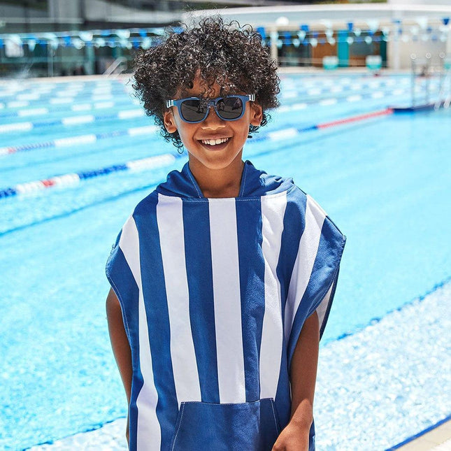 Dock & Bay KIDS Poncho Hooded Towel -Mini Cabana Collection-Whitsunday Blue XS (2-4yrs)-1875027438275268610