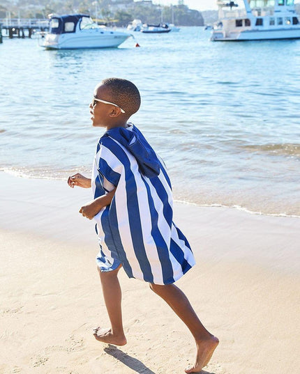 Dock & Bay KIDS Poncho Hooded Towel -Mini Cabana Collection-Whitsunday Blue XS (2-4yrs)-1875027438275268611