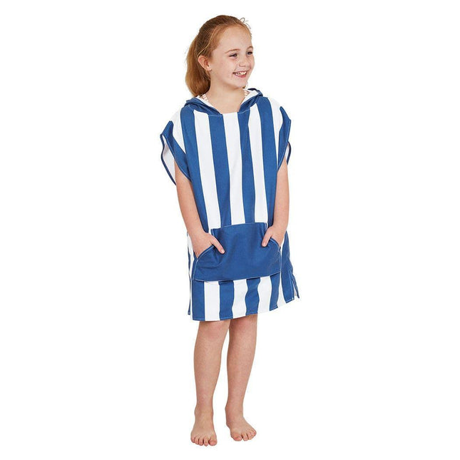 Dock & Bay KIDS Poncho Hooded Towel -Mini Cabana Collection-Whitsunday Blue XS (2-4yrs)-1875027438275268612