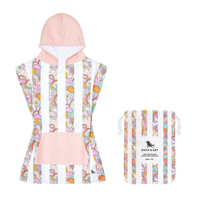 Dock & Bay KIDS Poncho Hooded Towel - Pink Power XS (2-4yrs)-1875027439005077504