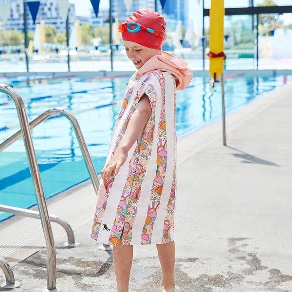 Dock & Bay KIDS Poncho Hooded Towel - Pink Power XS (2-4yrs)-1875027439005077507