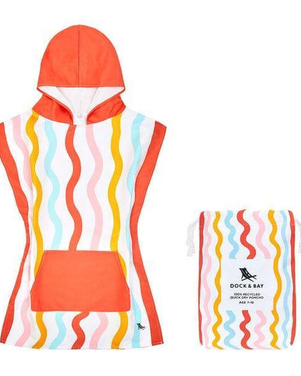 Dock & Bay KIDS Poncho Hooded Towel - Squiggle Face M (7-10yrs)-1875027438698893312